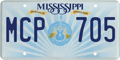 MS license plate MCP705