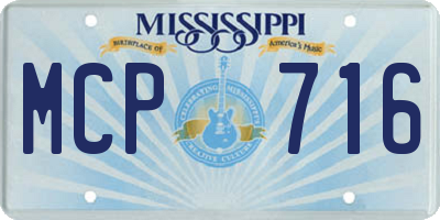 MS license plate MCP716