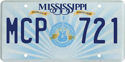 MS license plate MCP721
