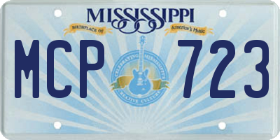 MS license plate MCP723