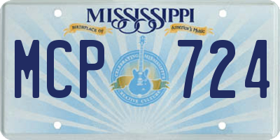 MS license plate MCP724