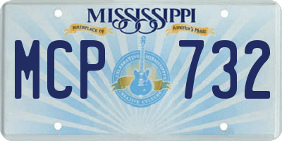 MS license plate MCP732