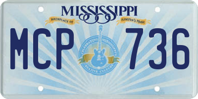 MS license plate MCP736