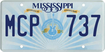 MS license plate MCP737