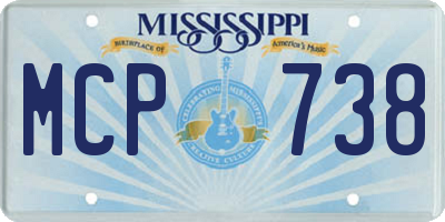 MS license plate MCP738