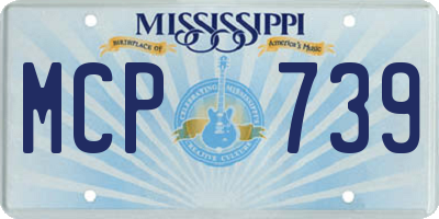 MS license plate MCP739