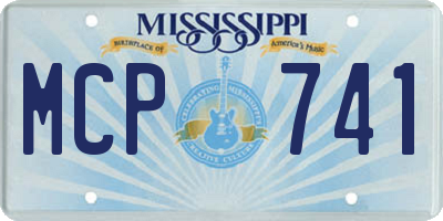 MS license plate MCP741