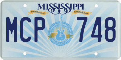 MS license plate MCP748
