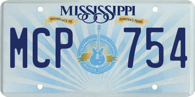 MS license plate MCP754