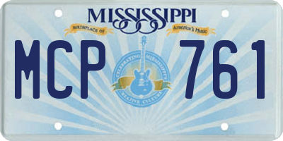 MS license plate MCP761