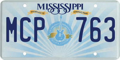 MS license plate MCP763