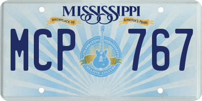 MS license plate MCP767