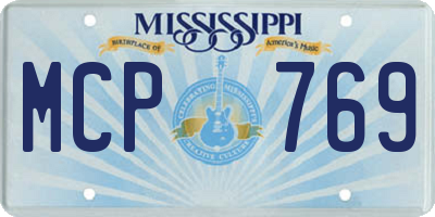 MS license plate MCP769