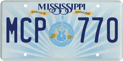 MS license plate MCP770