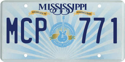 MS license plate MCP771