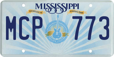 MS license plate MCP773