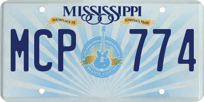 MS license plate MCP774