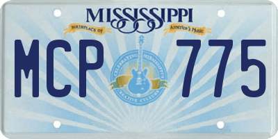 MS license plate MCP775