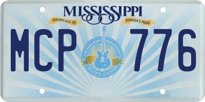 MS license plate MCP776