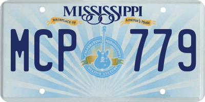 MS license plate MCP779
