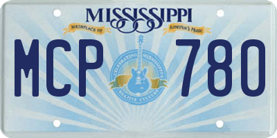 MS license plate MCP780