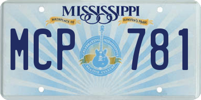 MS license plate MCP781