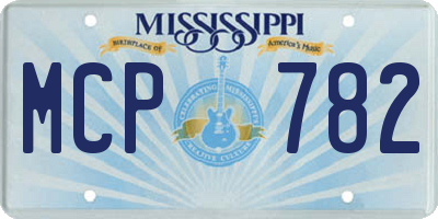 MS license plate MCP782