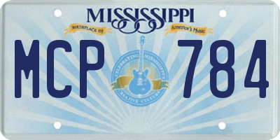 MS license plate MCP784