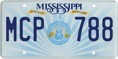 MS license plate MCP788