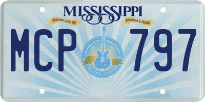 MS license plate MCP797