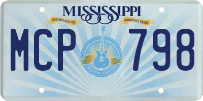 MS license plate MCP798
