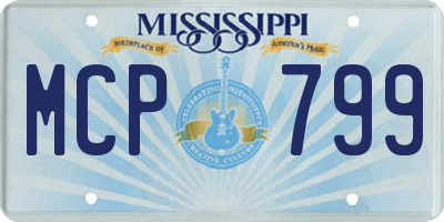 MS license plate MCP799