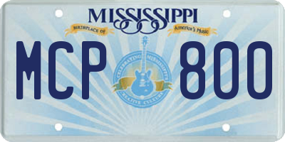MS license plate MCP800