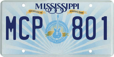 MS license plate MCP801