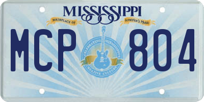 MS license plate MCP804