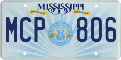 MS license plate MCP806