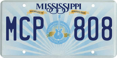 MS license plate MCP808