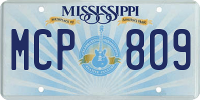 MS license plate MCP809