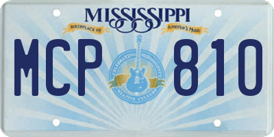 MS license plate MCP810