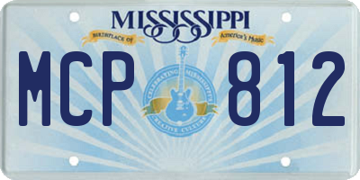 MS license plate MCP812