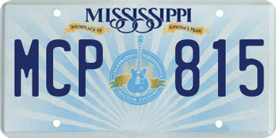 MS license plate MCP815