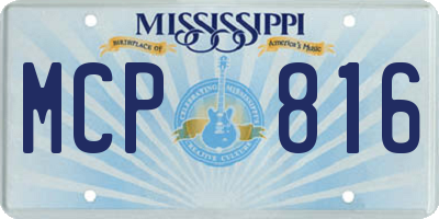 MS license plate MCP816