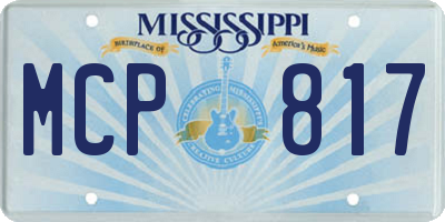 MS license plate MCP817