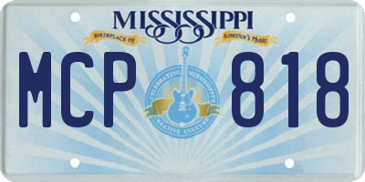 MS license plate MCP818