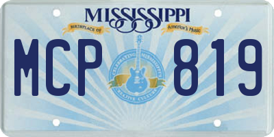 MS license plate MCP819