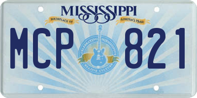 MS license plate MCP821