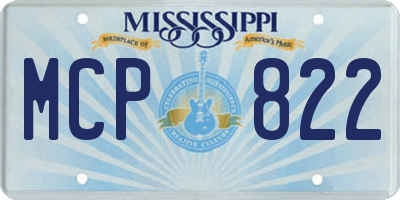 MS license plate MCP822