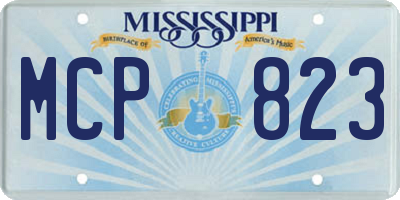 MS license plate MCP823