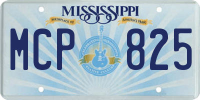 MS license plate MCP825