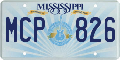 MS license plate MCP826